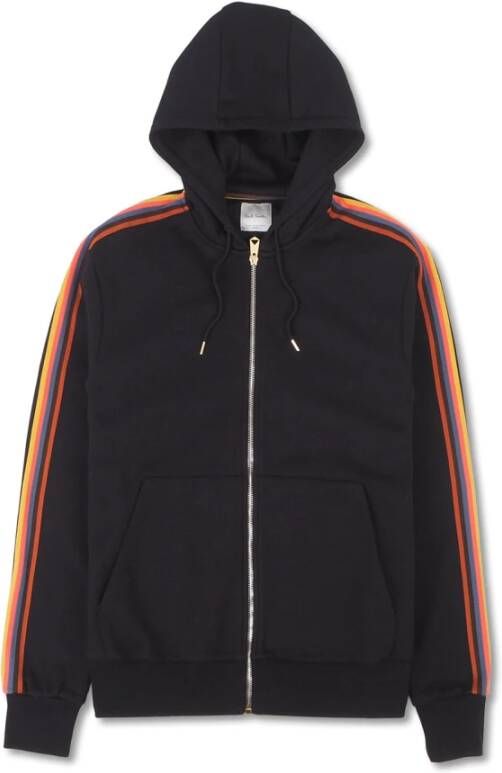 PS By Paul Smith Zip Through Taped Seams Hoody Zwart Heren