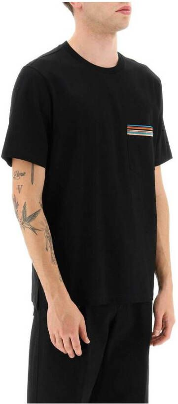 Paul Smith &ignature stripe pocket t-shirt Zwart Heren