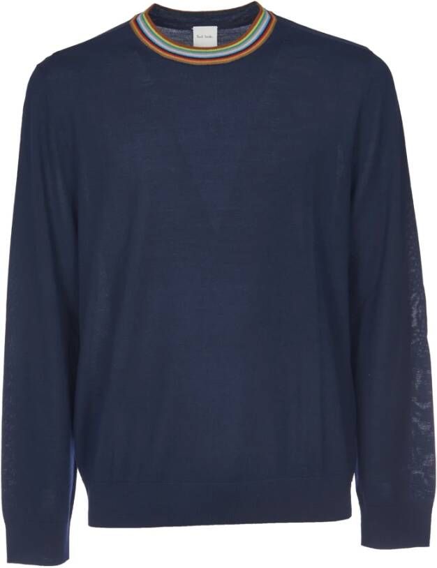 PS By Paul Smith Round-neck Knitwear Blauw Heren
