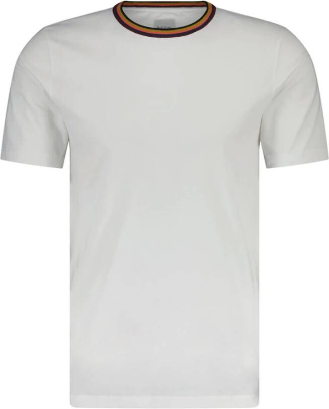 Paul Smith Gestreept Logo Print T-Shirt White