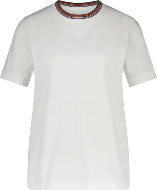 Paul Smith Gestreept Ronde Hals T-Shirt White