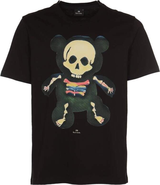 Paul Smith Heren Regular Fit Teddy Skeleton T-shirts en Polos Black Heren