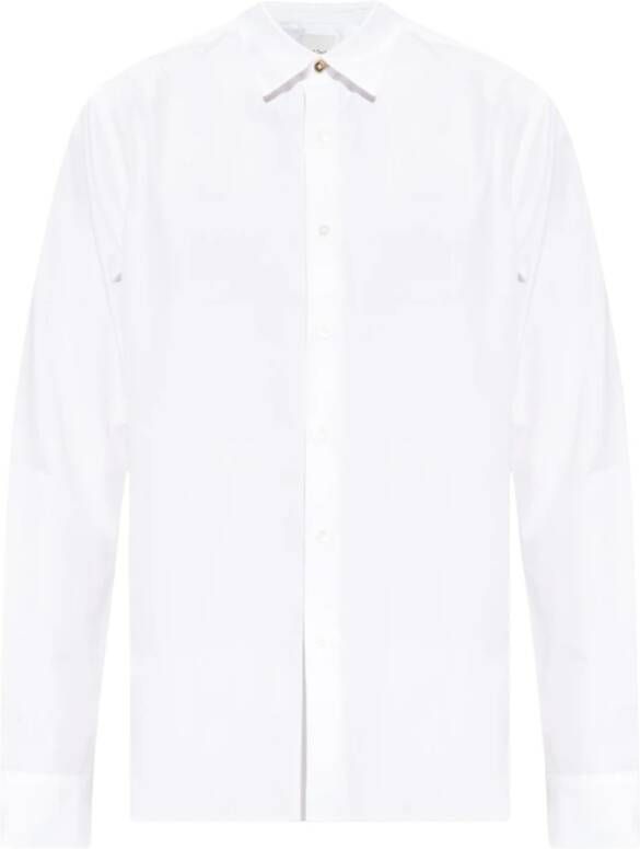 PS By Paul Smith Witte Overhemd met Multikleurige Manchet White Heren