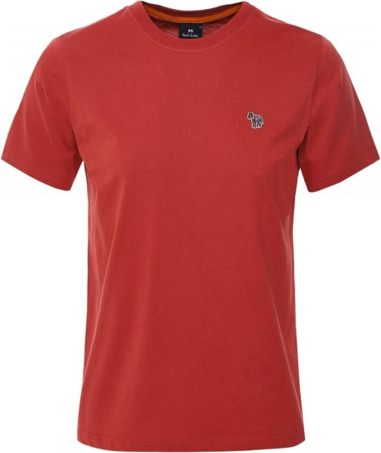 Paul Smith Organisch katoen Zebra T-shirt Rood Heren