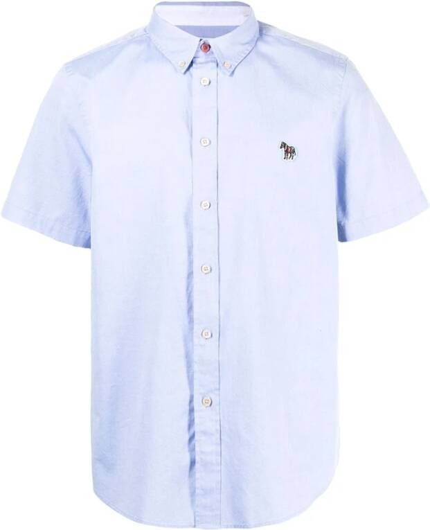 PS By Paul Smith Short Sleeve Shirts Blue Heren