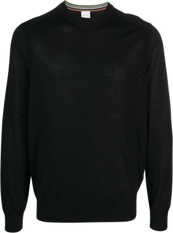 PS By Paul Smith Zwarte Merinowollen Trui Black Heren