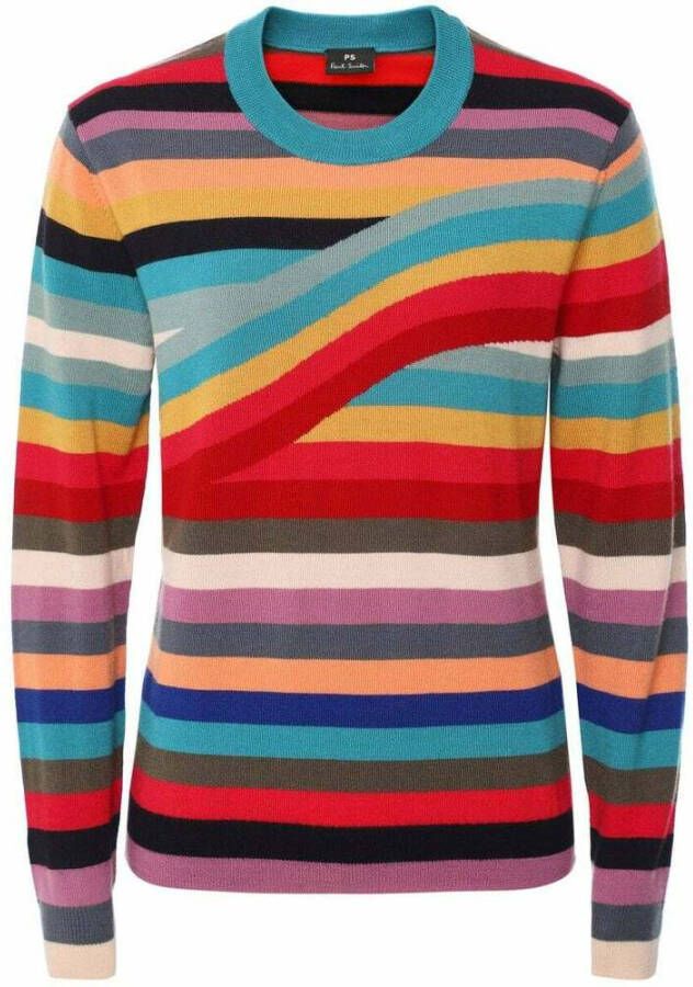 Paul Smith Swirl Stripe Merino Wool Sweater Rood Dames