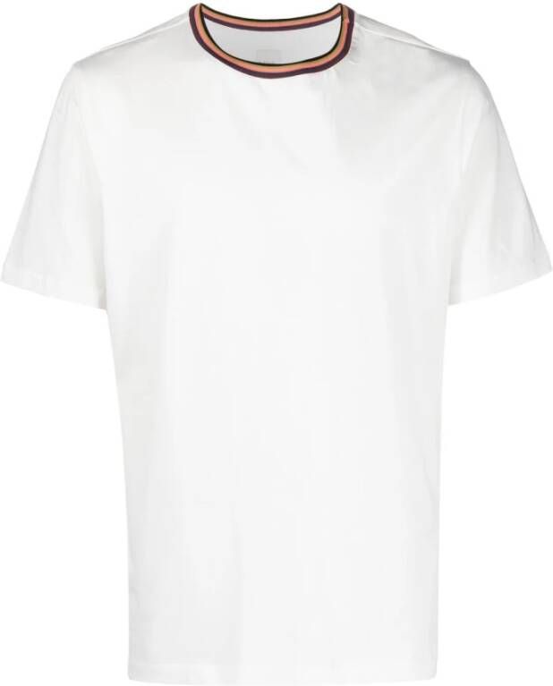 Paul Smith Gestreept Logo Print T-Shirt White