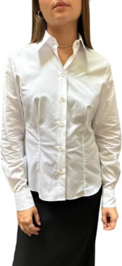 Paul Smith Witte Poplin Getailleerde Overhemd met Baya Rand W1R 327B L00050 01 White Dames