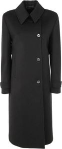 Paul Smith Woms Long Double Breasted Coat Zwart Dames