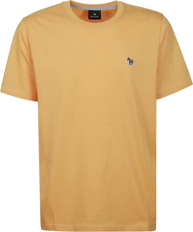 Paul Smith Zebra Badge Katoenen T-Shirt Oranje Heren