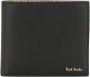 Paul Smith Zwarte Leren Billfold Portemonnee met Gouden Logo Belettering Zwart Heren - Thumbnail 1
