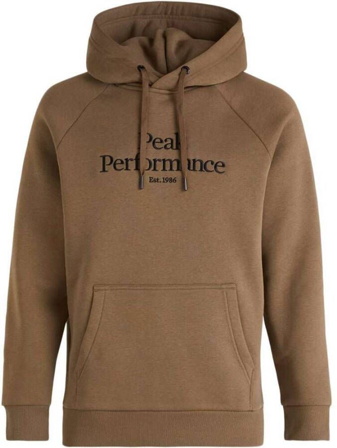 Peak Performance M original hood sweat woody Bruin Heren