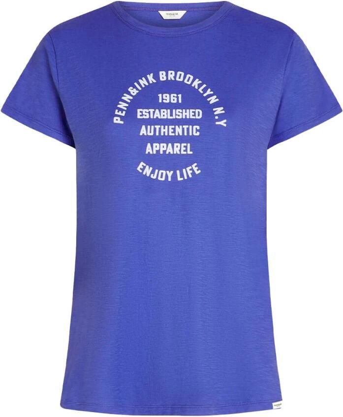 PENN & INK Dames Tops & T-shirts T-shirt Print Blauw - Foto 5