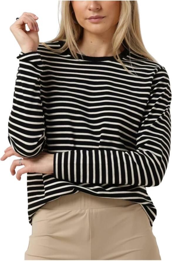 Penn&Ink N.Y Gestreepte Sweater Trendy Stijl Black Dames - Foto 3