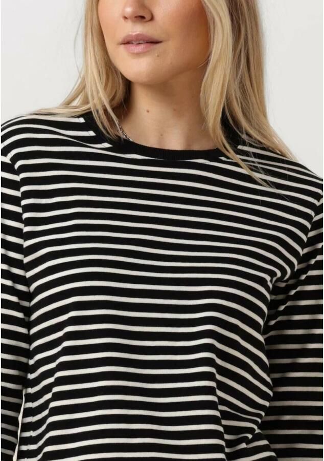 Penn&Ink N.Y Gestreepte Sweater Trendy Stijl Black Dames