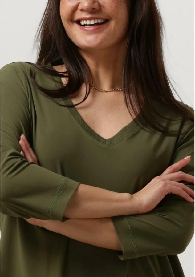 Penn&Ink N.Y Groene Midi Jurk Khaki Stijl Green Dames