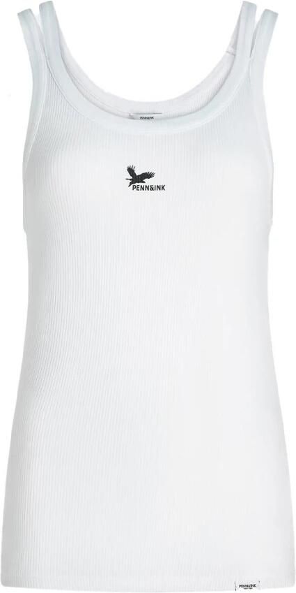 Penn&Ink N.Y Mouwloze Top met Print White Dames