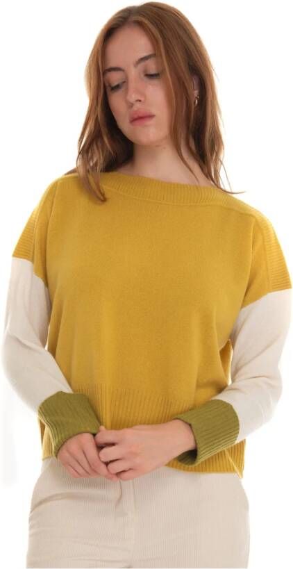 Pennyblack Bicolored Bootvormige Pullover Groen Dames