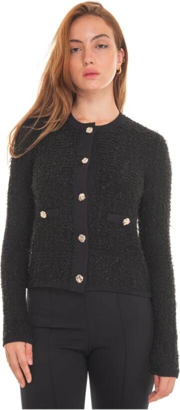 Pennyblack Chanel Stijl Gouden Knoop Cardigan Black Dames