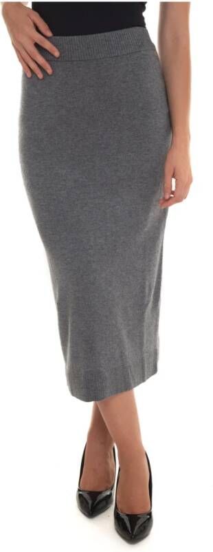 Pennyblack Elastische Taille Midi Rok Grijs Dames