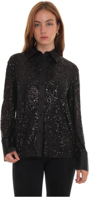 Pennyblack Pailletten Satijnen Blouse Zwart Dames