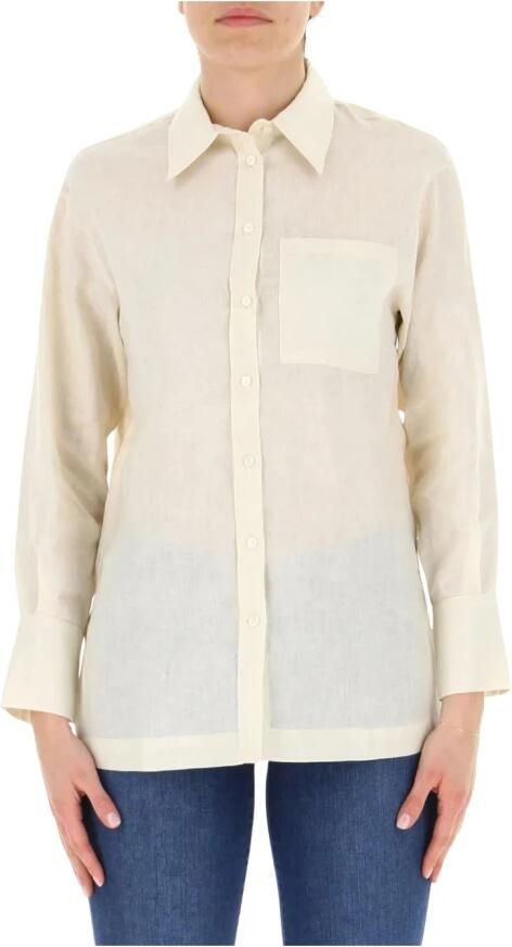 Pennyblack Oversized Linnen Shirt Beige Dames