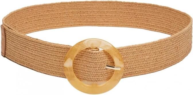 Pennyblack Gevlochten viscose riem met ronde gesp Beige Dames