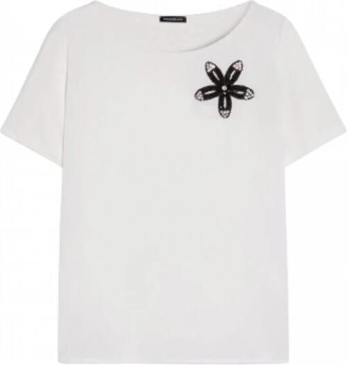Pennyblack Vloeibare Jersey T-shirt met Strass-details White Dames