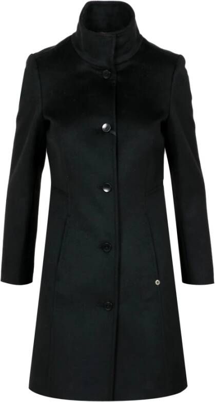 Pennyblack Slim Fit Pure Wool Drap Coat Zwart Dames