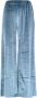 Pennyblack Velvet Jersey Ribbel Broek Blauw Dames - Thumbnail 1