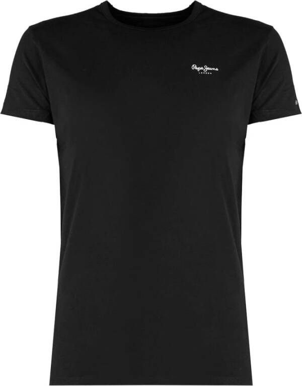 Pepe Jeans Aansluitend Ronde Hals T-shirt Zwart Heren