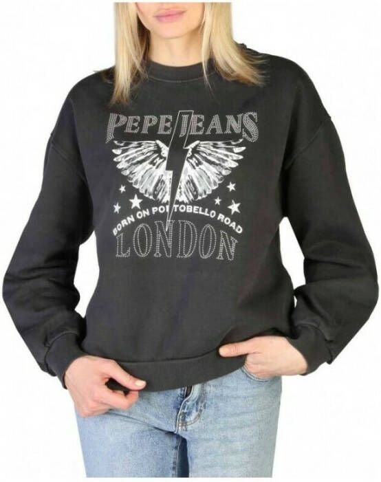 Pepe Jeans Sweatshirt met logo-applicaties Black Dames