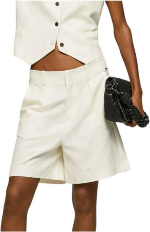 Pepe Jeans Witte effen shorts voor dames White Dames