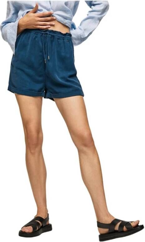 Pepe Jeans Blauwe korte broek voor vrouwen Blue Dames