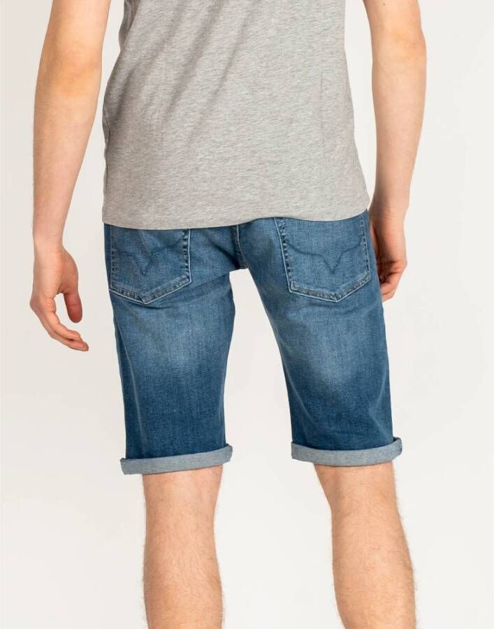 Pepe Jeans Denim Shorts met Rits en Knoop Blauw Heren