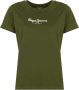 Pepe Jeans Eenvoudig Ronde Hals T-Shirt Groen Dames - Thumbnail 1