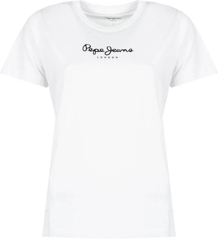 Pepe Jeans Eenvoudig Ronde Hals T-Shirt White Dames