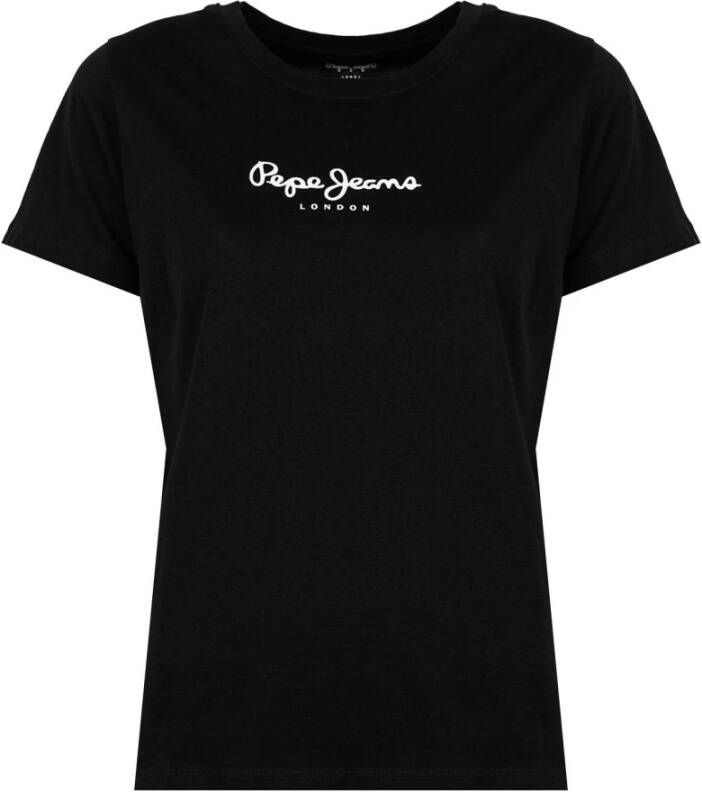 Pepe Jeans Eenvoudig Ronde Hals T-Shirt Black Dames