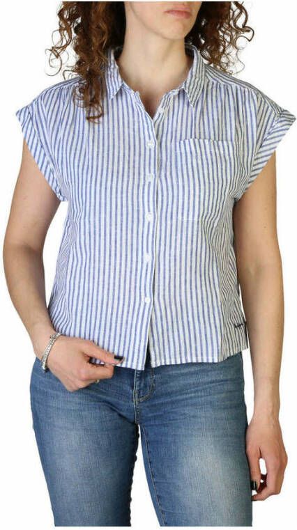 Pepe Jeans Gestreepte Mouwloze Blouse voor Vrouwen White Dames