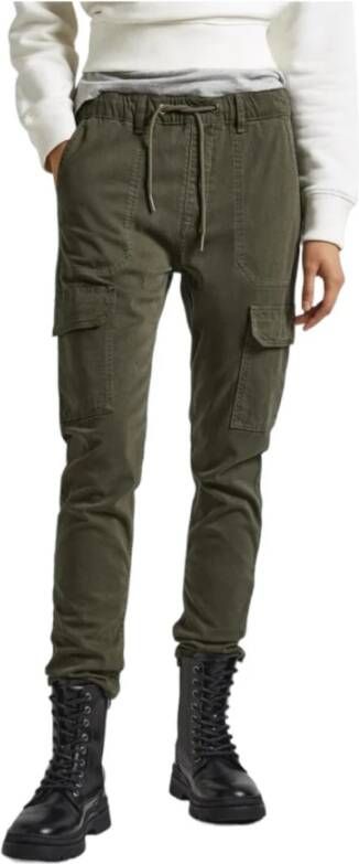 Pepe Jeans Leather Trousers Groen Dames
