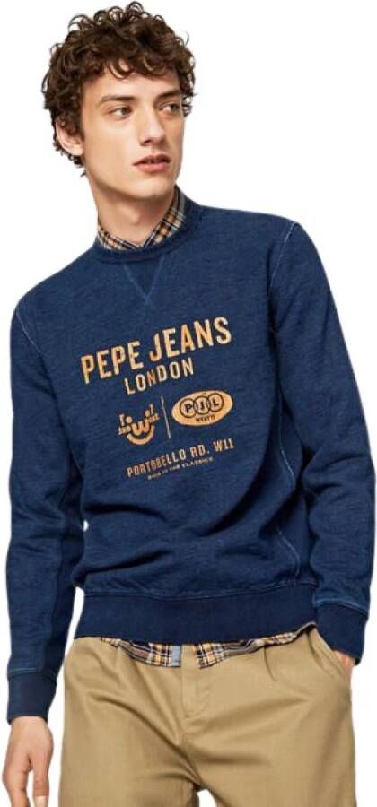 Pepe Jeans Lynard bedrukt sweatshirt Blauw Heren