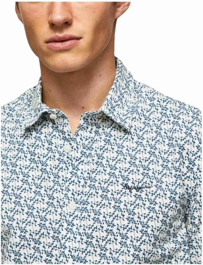 Pepe Jeans Vrijetijdsoverhemd met labeldetail model 'LOU'