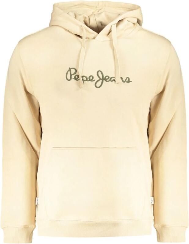 Pepe Jeans Beige katoenen sweatshirt met capuchon en borduursel Beige Heren