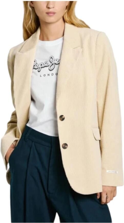 Pepe Jeans Beige Ribfluwelen Blazer Jas Beige Dames - Foto 3