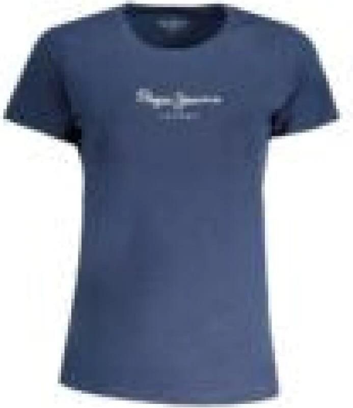 Pepe Jeans Blauw Katoen Bedrukt Logo T-Shirt Blue Dames