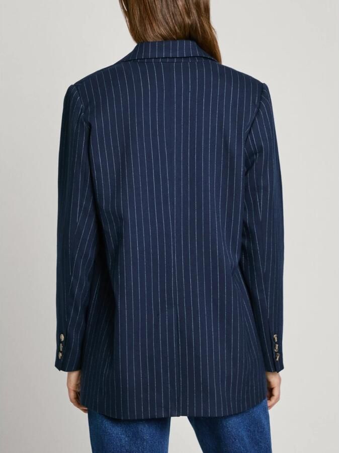 Pepe Jeans Blauwe Dori Dames Blazer Gestreept Blue Dames - Foto 2