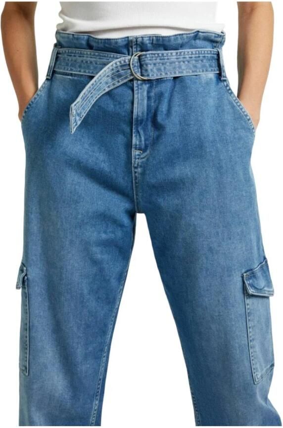 Pepe Jeans Blauwe Utility Tapered Jeans Blue Dames