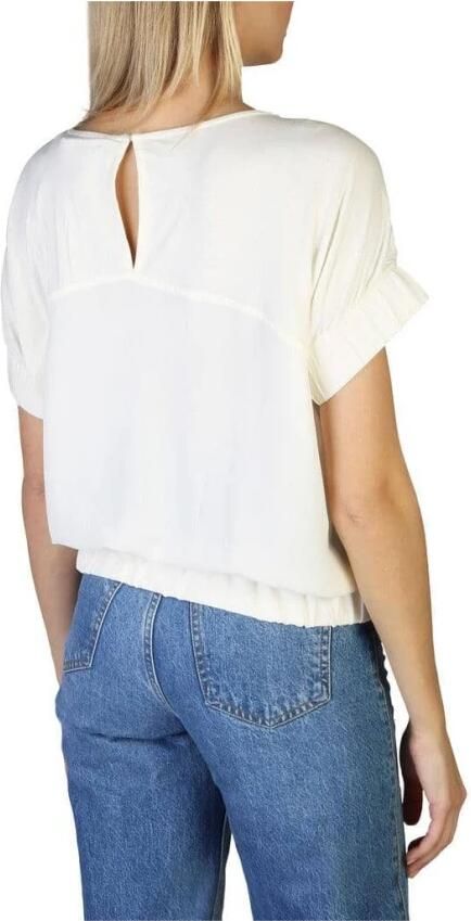 Pepe Jeans Dames T-shirt met knopen voor lente zomer White Dames