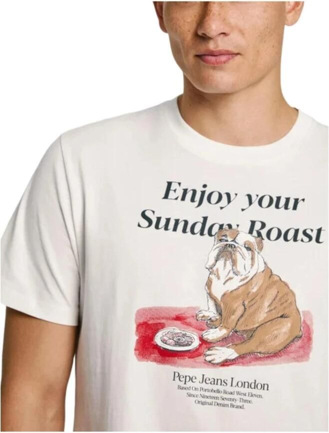 Pepe Jeans Casual Axel T-shirt White Heren